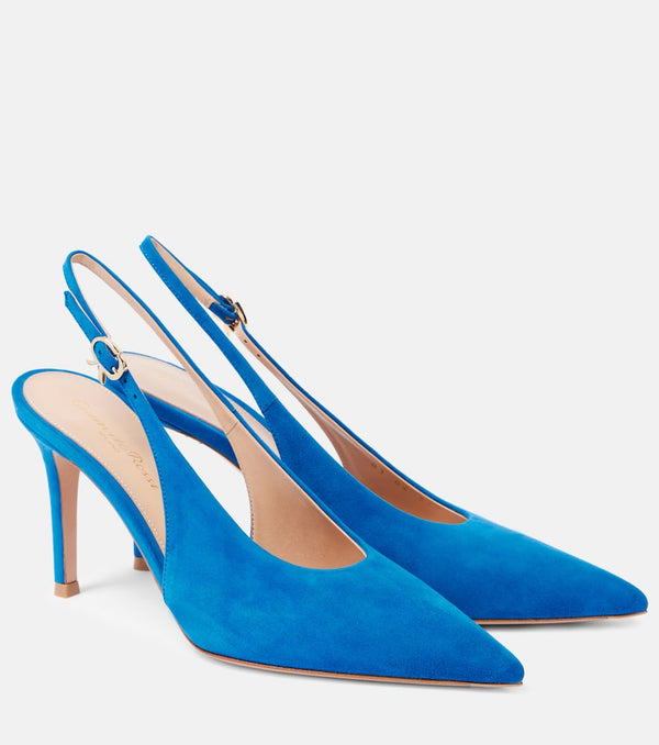 Gianvito Rossi Robbie suede slingback pumps