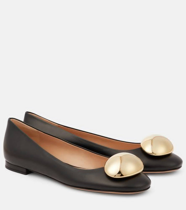 Gianvito Rossi Sphera leather ballet flats