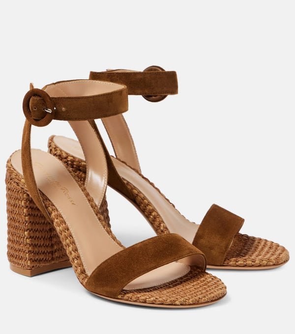 Gianvito Rossi Sue 85 suede-trimmed sandals