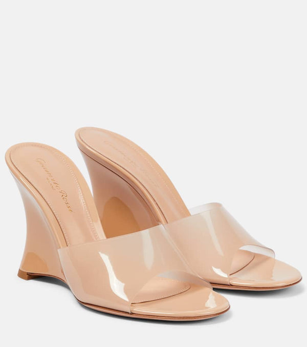 Gianvito Rossi Vernice PVC wedge mules