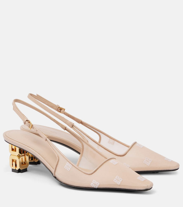 Givenchy G Cube 4G mesh slingback pumps