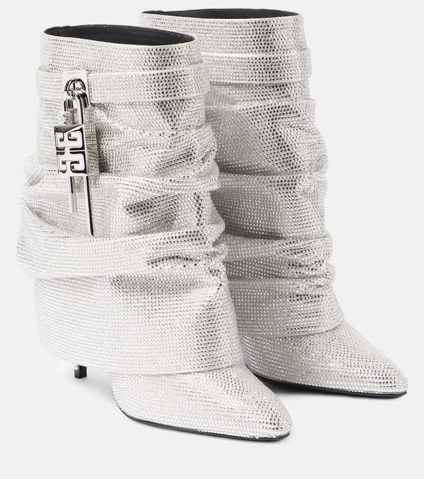 Givenchy Shark Lock embellished satin ankle boots