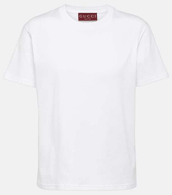 Gucci Embroidered cotton jersey T-shirt