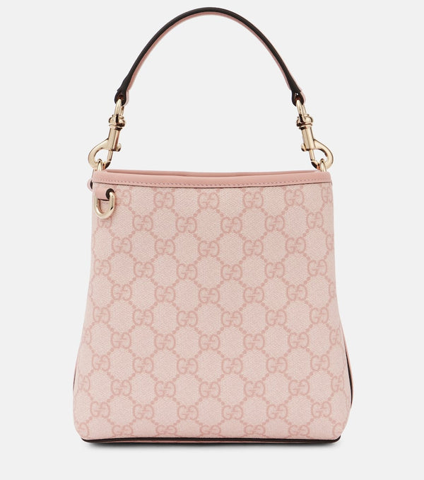 Gucci GG Emblem leather-trimmed tote bag