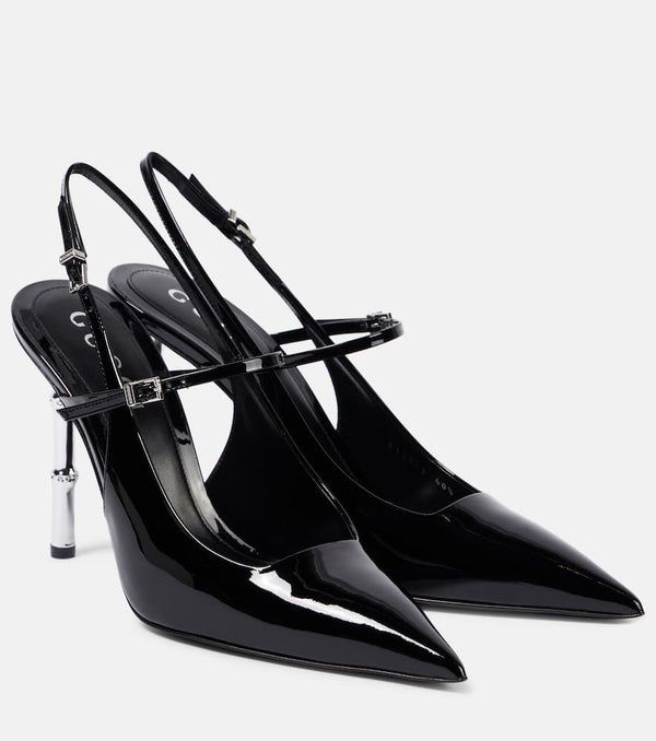 Gucci Patent leather slingback pumps