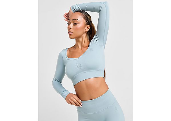 Gym King Sculpt Seamless Long Sleeve Top  Blue