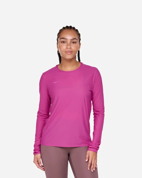 HOKA Airolite Run Long Sleeve Fuschia