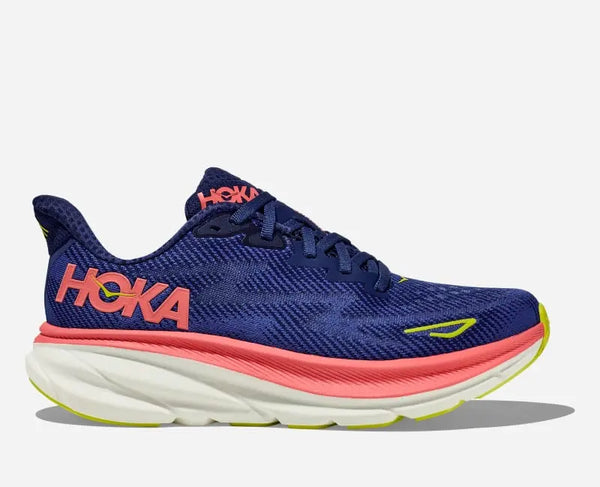 HOKA Clifton 9 Road Running Shoes Evening Sky Coral