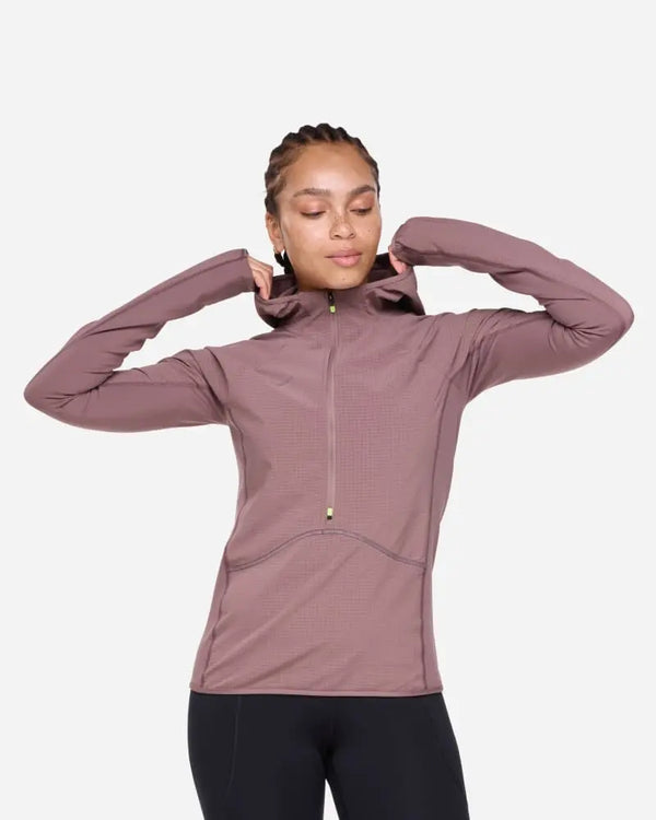 HOKA SkyGlow Half-Zip Smokey Quartz