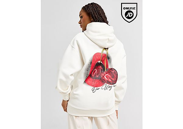 Hoodrich Cherries Boyfriend Hoodie  White