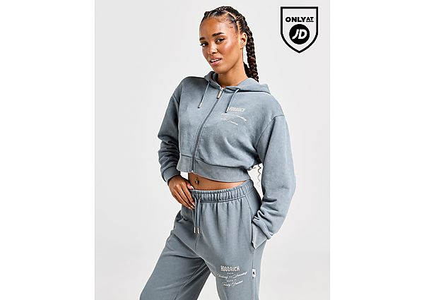 Hoodrich Equate Full Zip Crop Hoodie  Grey