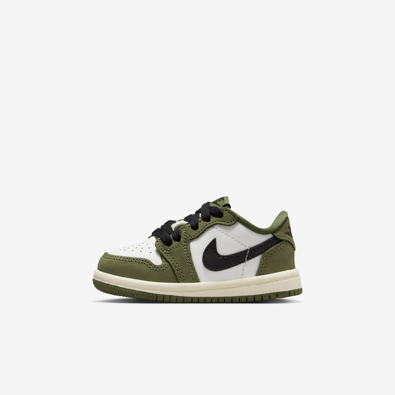 Tenis para bebé e infantil Air Jordan 1 Retro Low \\"Medium Olive and Summit White\\"
