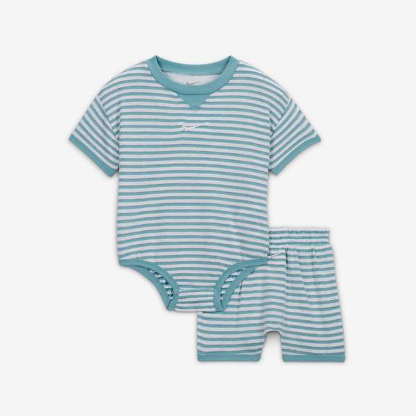 Conjunto De Body Y Shorts Para Bebé (0 A 9 Meses) Nike Readyset Azul