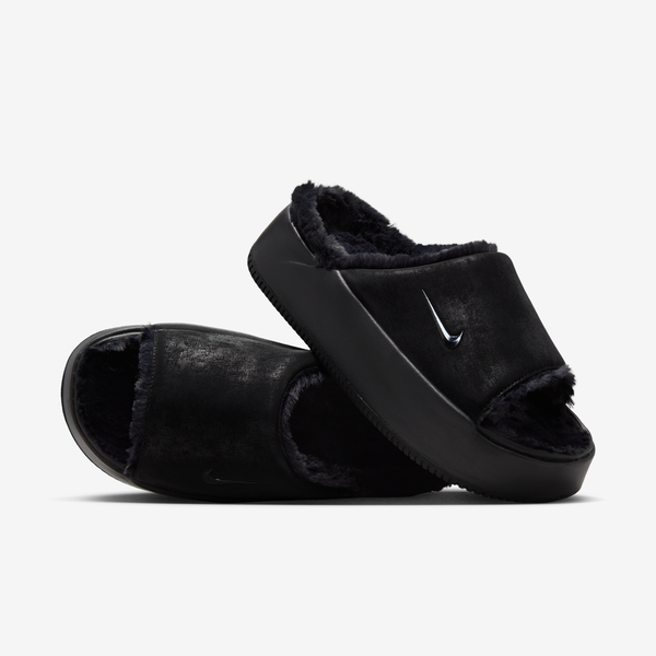 Chanclas Para Mujer Nike Calm Elevation Fur Negro