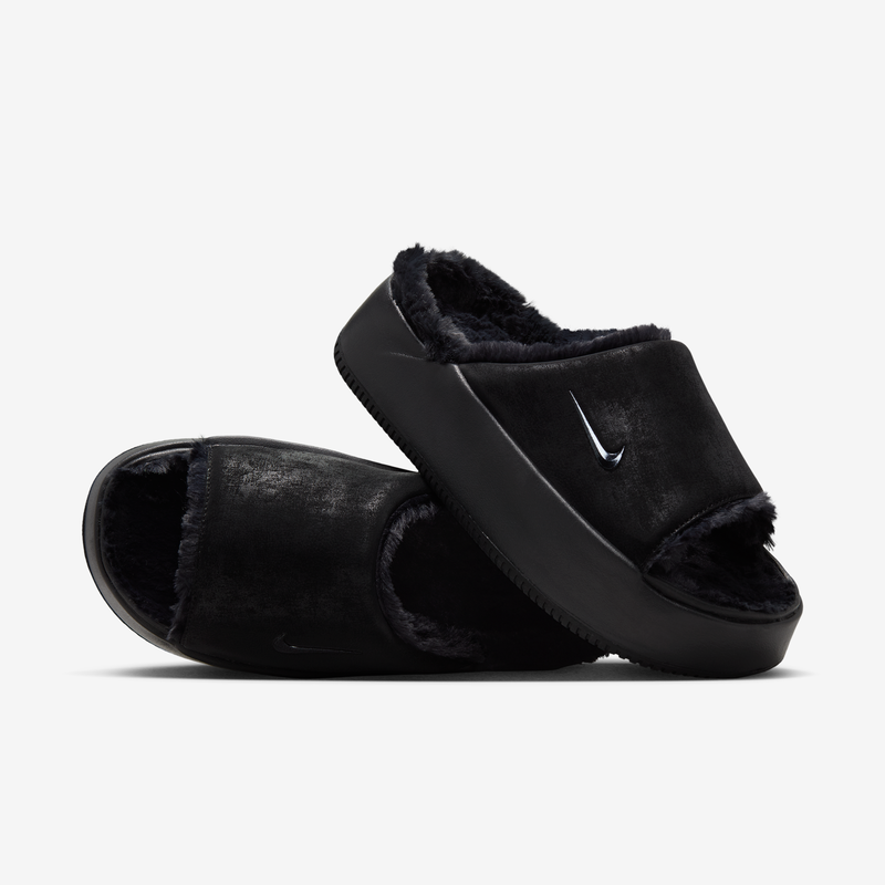 Chanclas Para Mujer Nike Calm Elevation Fur Negro