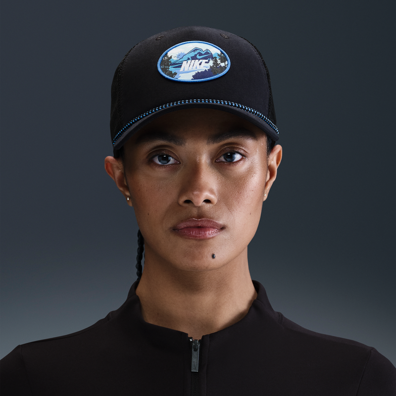 Gorra de rejilla con estructura para exteriores Nike Rise Negro