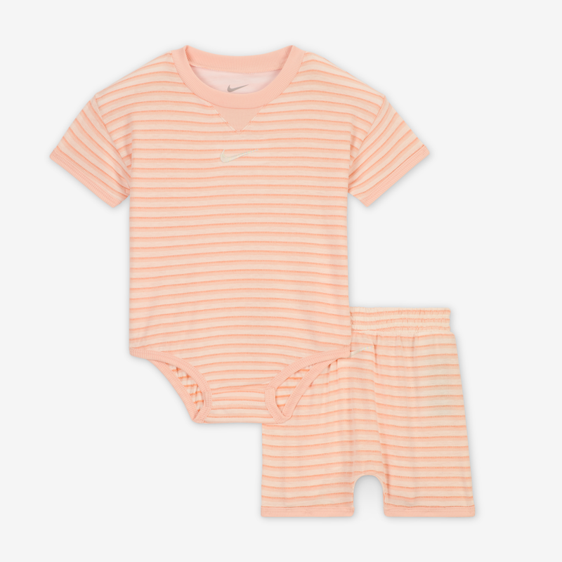 Conjunto De Body Y Shorts Para Bebé (0 A 9 Meses) Nike Readyset Rosa