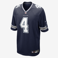 Jersey de juego Nike para hombre Dak Prescott Dallas Cowboys Azul