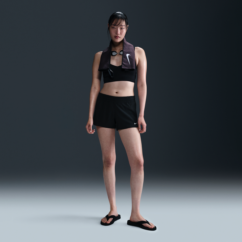 Shorts Para Salida De Baño Para Mujer Nike Swim Negro
