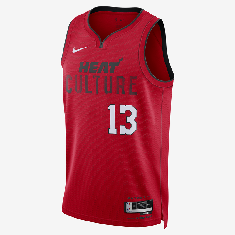 Jersey Nike Dri-Fit De La Nba Swingman Para Hombre Bam Adebayo Miami Heat 2024/25 City Edition Rojo