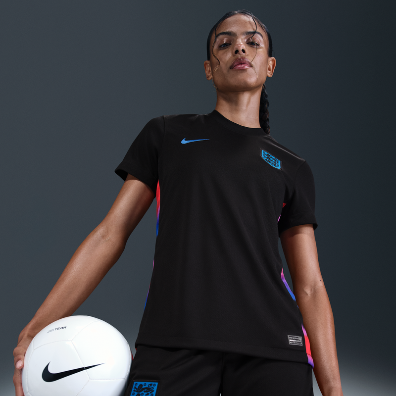 Jersey De Fútbol Nike Dri-Fit Replica Para Mujer Inglaterra 2025 Stadium Visitante (Equipo Femenino) Negro