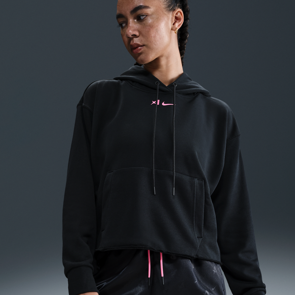 Sudadera De Básquetbol Con Gorro Oversized Cropped Para Mujer A'Ja Wilson Negro