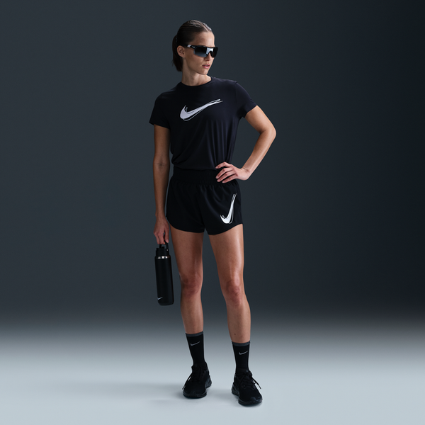 Shorts De Correr Dri-Fit De Tiro Medio Con Forro De Ropa Interior Para Mujer Nike One Negro