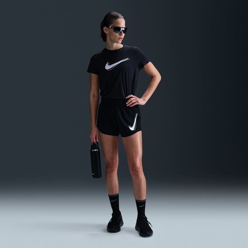 Shorts De Correr Dri-Fit De Tiro Medio Con Forro De Ropa Interior Para Mujer Nike One Negro