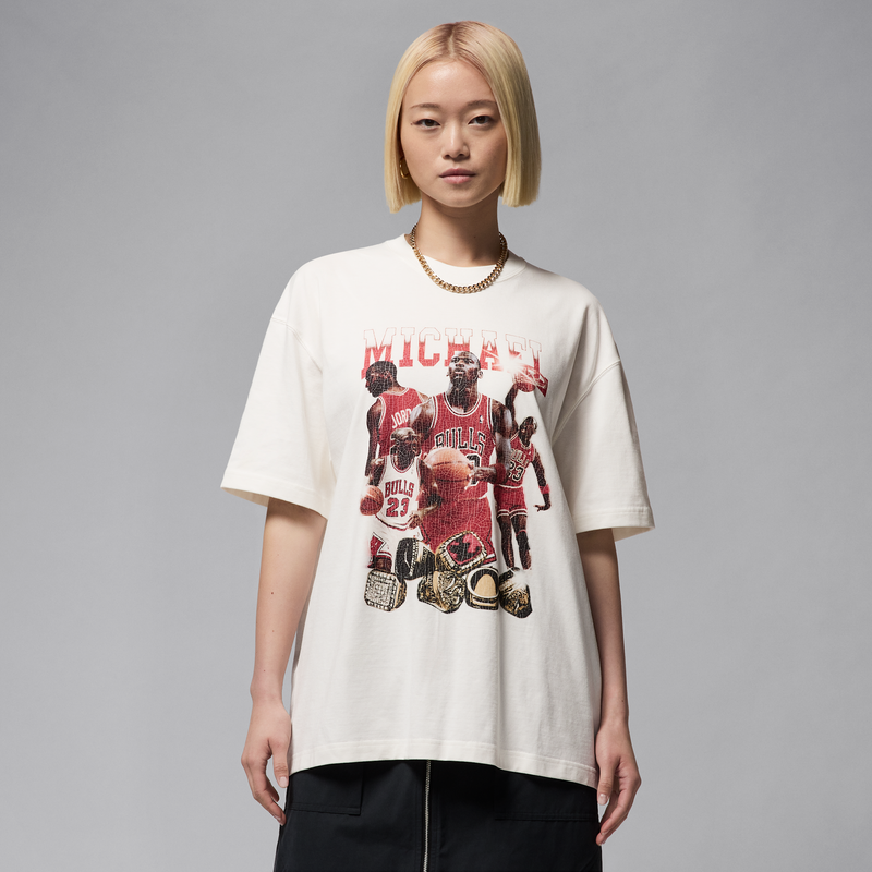 Jordan Playera De Manga Corta Con Gráfico Oversized Para Mujer Blanco