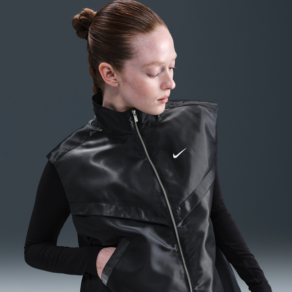 Chaleco Brillante Para Mujer Nike Sportswear Windrunner Negro