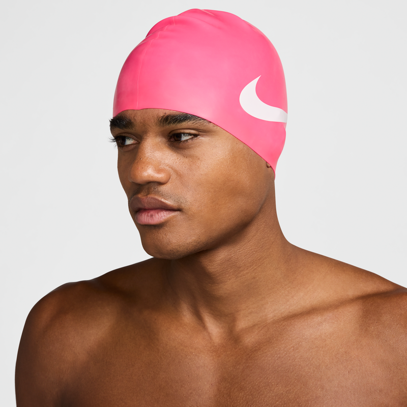 Gorra De Natación Nike Swim Big Swoosh Rosa