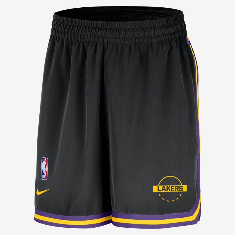 Shorts Nike De Tejido Woven Dri-Fit Uv De La Nba De 15 Cm Para Hombre Los Angeles Lakers Dna Negro