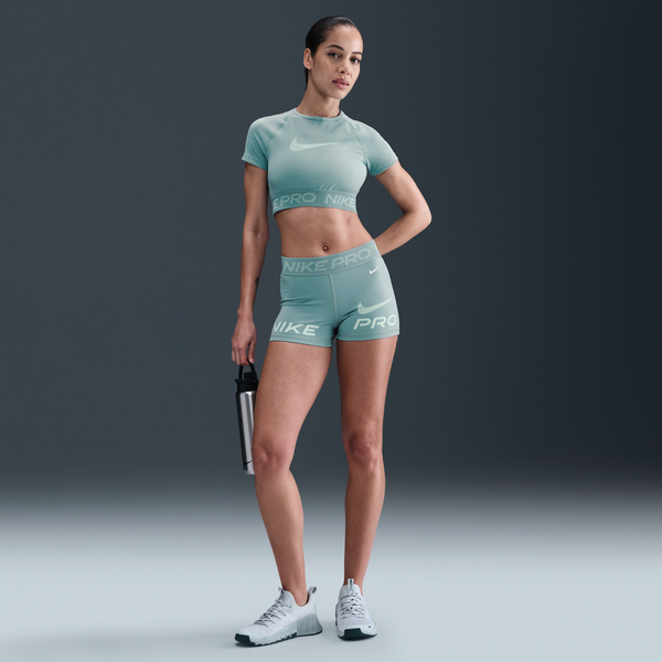 Shorts De Ciclismo De Tiro Medio De 8 Cm Para Mujer Nike Pro Verde