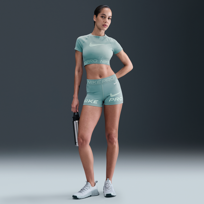 Shorts De Ciclismo De Tiro Medio De 8 Cm Para Mujer Nike Pro Verde