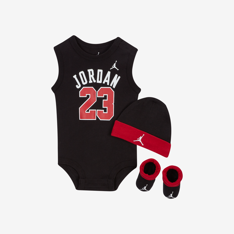 Conjunto De Body, Gorro Y Botines Para Bebé Jordan Jumpman Negro