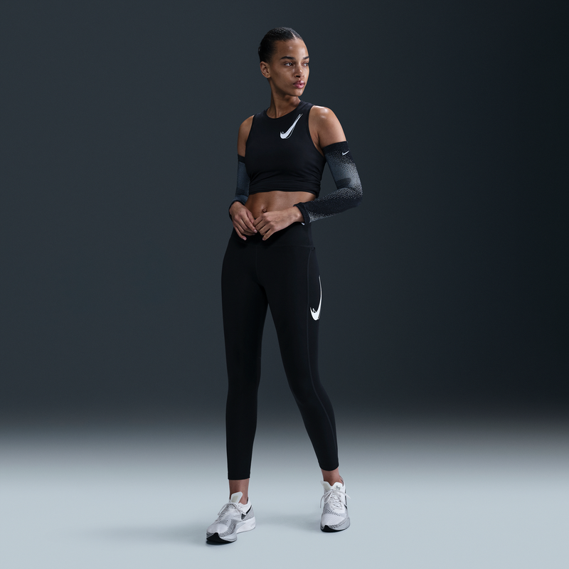 Leggings de tiro medio de 7/8 para mujer Nike Fast Negro