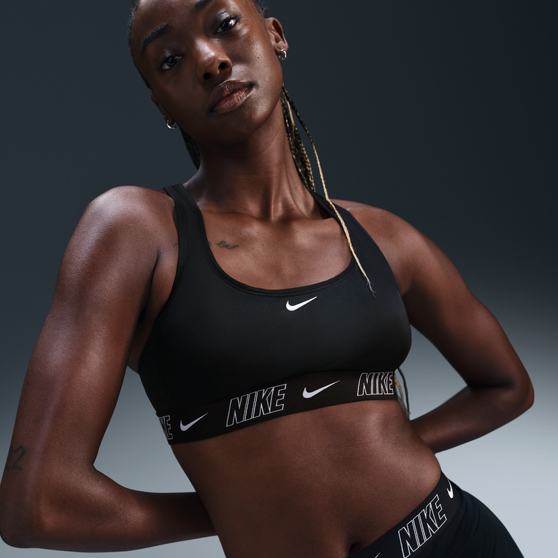 Playera Bikini De Espalda Deportiva Para Mujer Nike Swim Fusion Logo Tape Negro