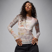 Playera de manga larga de malla para mujer Air Jordan Blanco