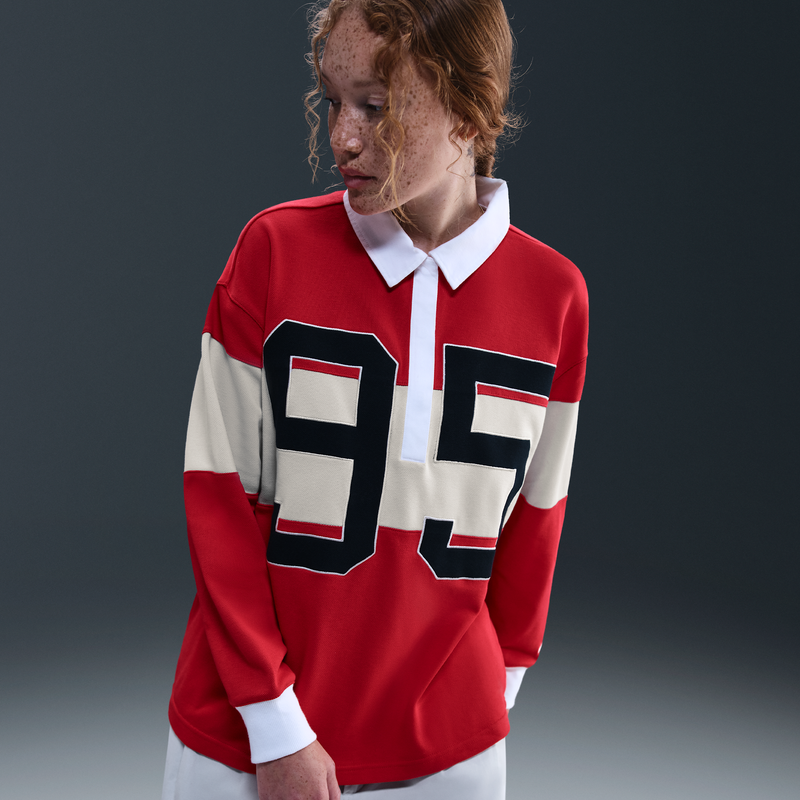 Polo De Manga Larga Con Gráfico Para Mujer Nike Sportswear Rojo