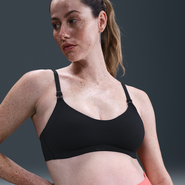 Bra Deportivo De Baja Sujeción Con Almohadillas Para Lactancia Para Mujer (Maternidad) Nike (M) Alate Minimalist Negro