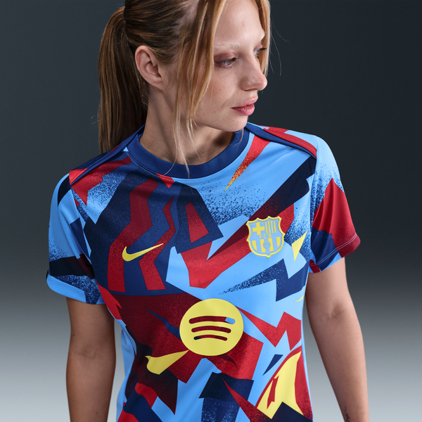 Playera De Fútbol Nike Dri-Fit Para Antes Del Partido Para Mujer Fc Barcelona Academy Pro Fourth Azul