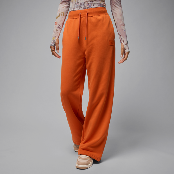 Pants De French Terry Con Dobladillo Abierto Para Mujer Jordan Flight Fleece Naranja
