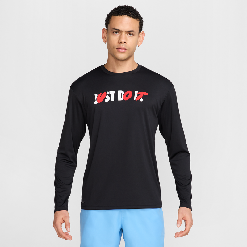 Playera de manga larga para hombre Nike Swim Hydroguard Negro