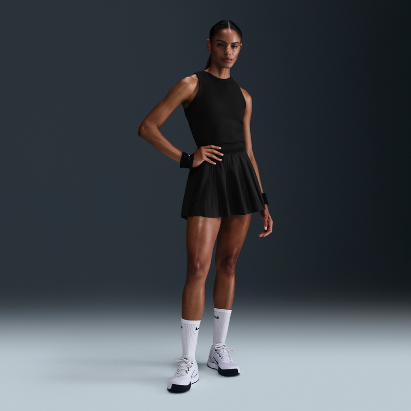 Falda de tenis Dri-FIT plisada para mujer NikeCourt Advantage Negro