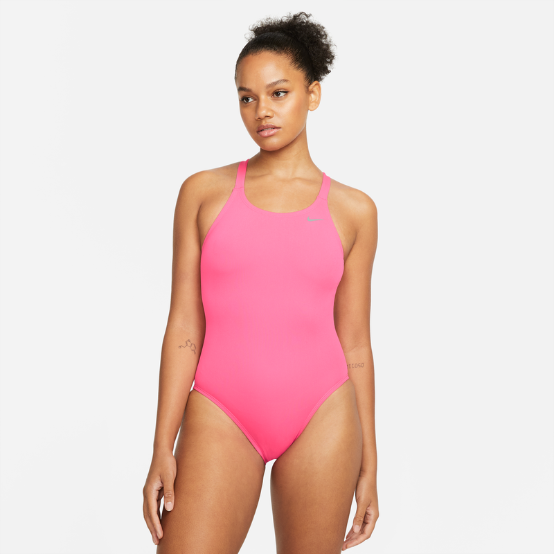 Traje de baño Fastback de 1 pieza para mujer Nike Poly Solid Rosa