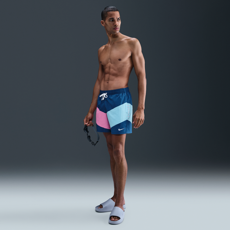 Shorts De Voleibol De 13 Cm Para Hombre Nike Swim Multi-Logo Vortex Azul
