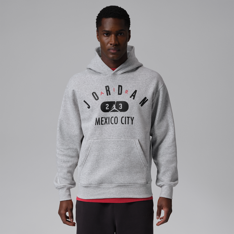 Sudadera con gorro sin cierre Jordan de tejido Fleece para hombre Mexico City Gris
