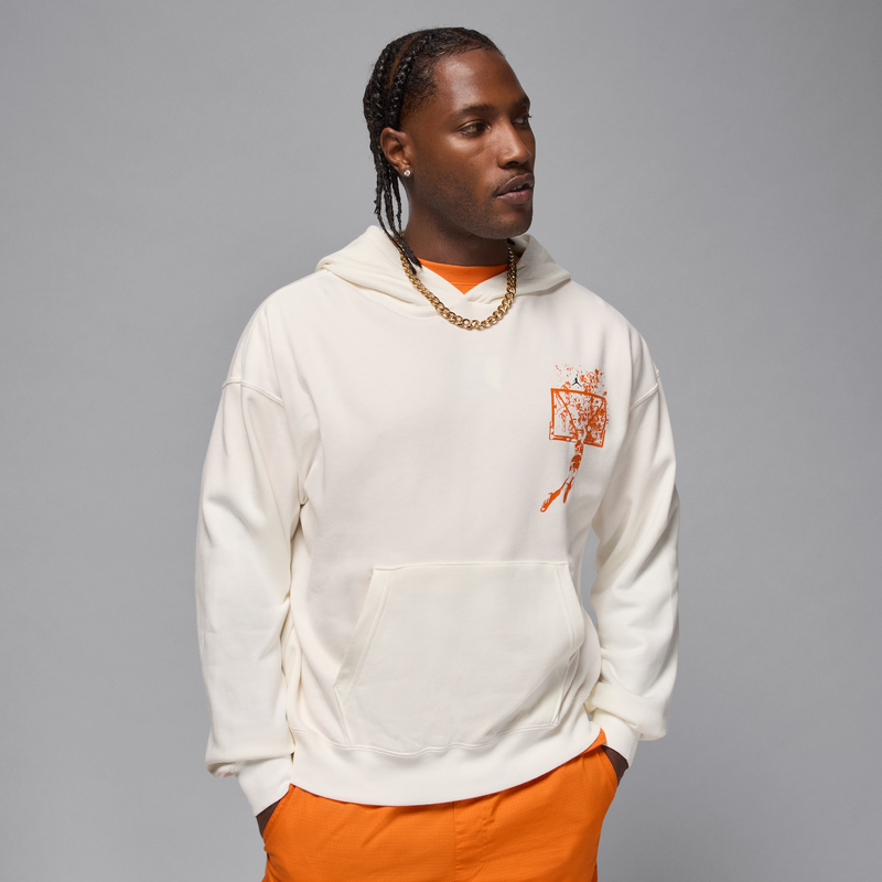 Sudadera Con Gorro Sin Cierre Oversized Para Hombre Jordan Brooklyn Blanco