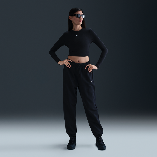 Pants De Entrenamiento De French Terry Oversized De Tiro Alto Para Mujer Nike Sportswear Phoenix Fleece Negro