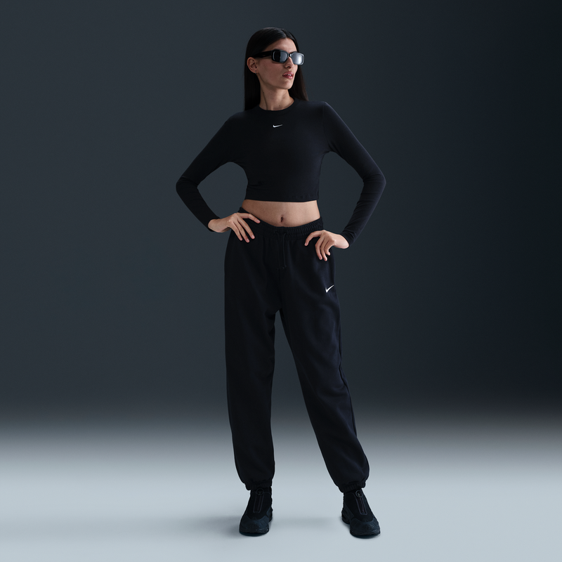 Pants De Entrenamiento De French Terry Oversized De Tiro Alto Para Mujer Nike Sportswear Phoenix Fleece Negro